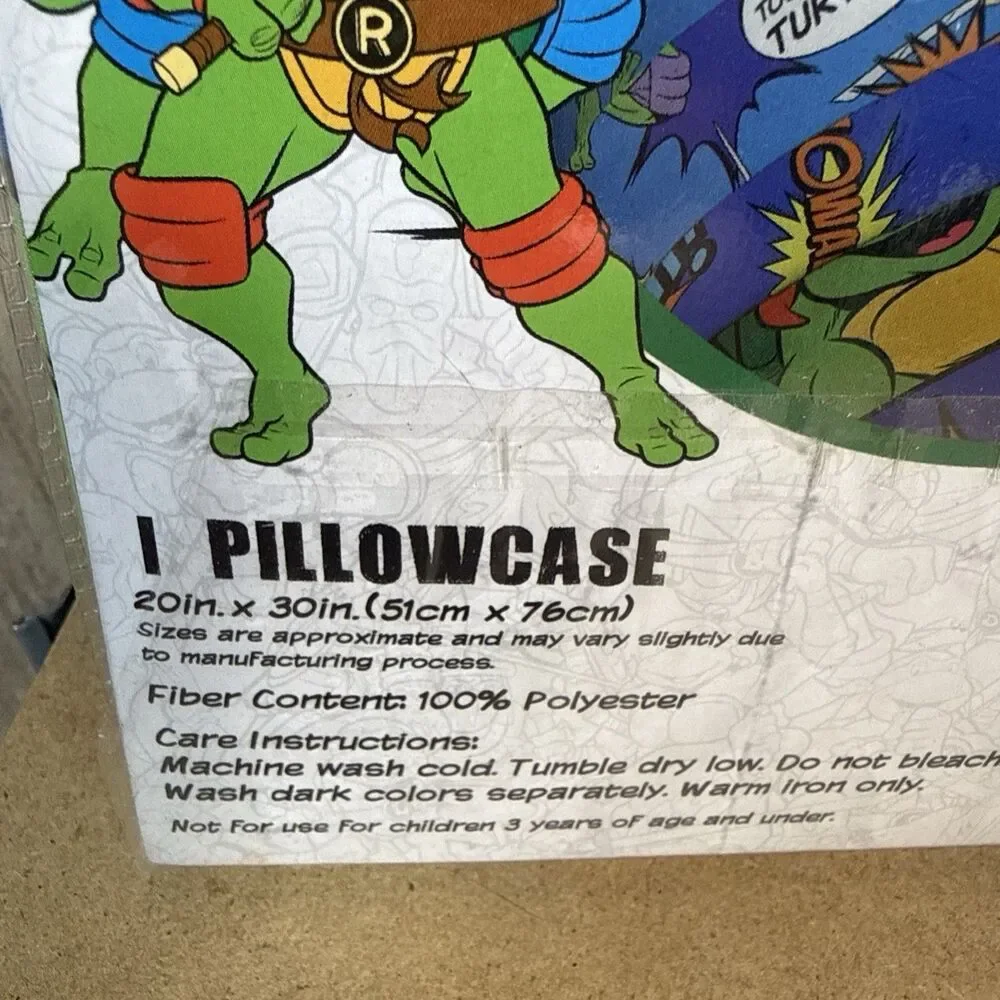 Teenage Mutant Ninja Turtles TMNT 1 One Standard Pillowcase NICKELODEON New